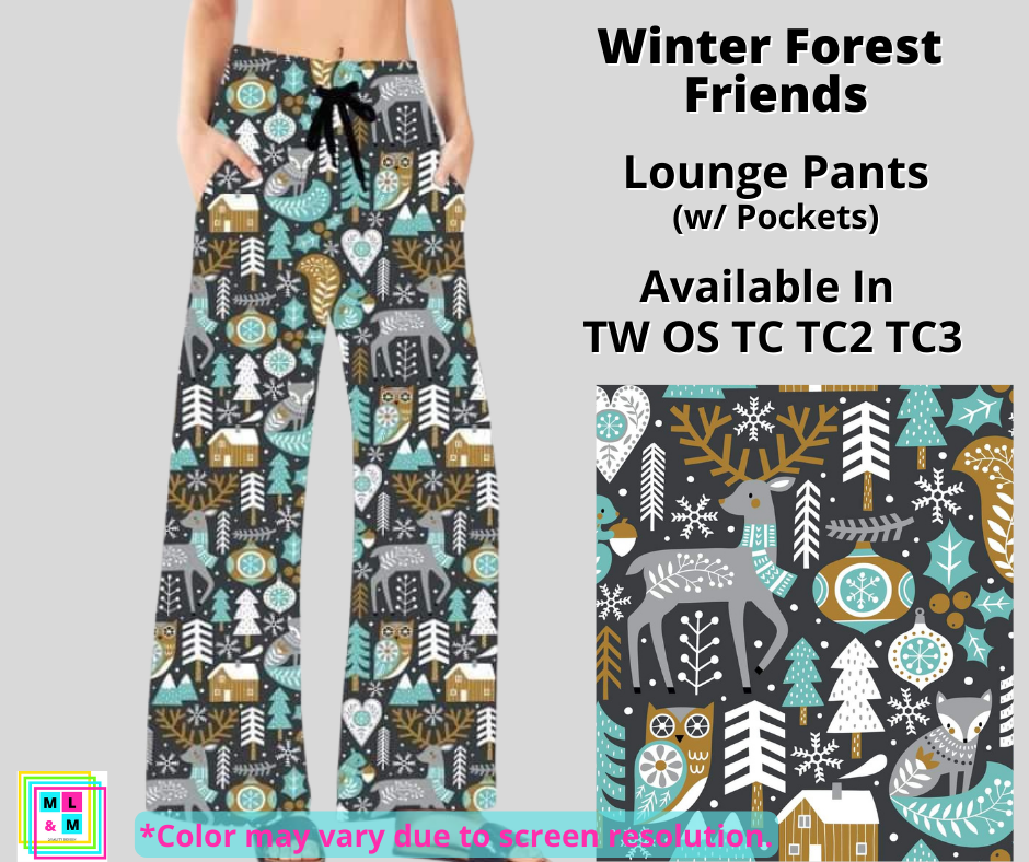 Winter Forest Friends Full Length Lounge Pants