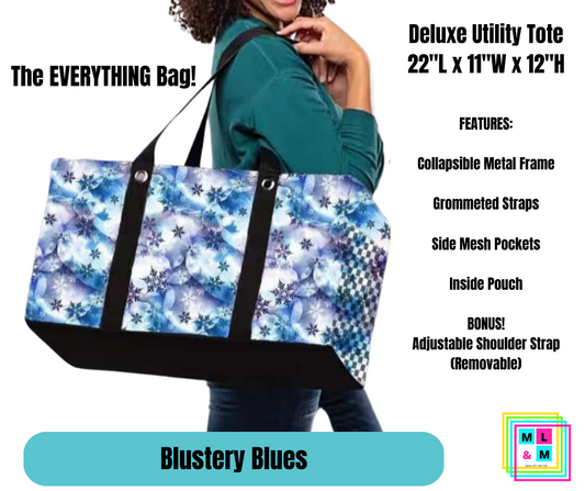 Blustery Blues Collapsible Tote