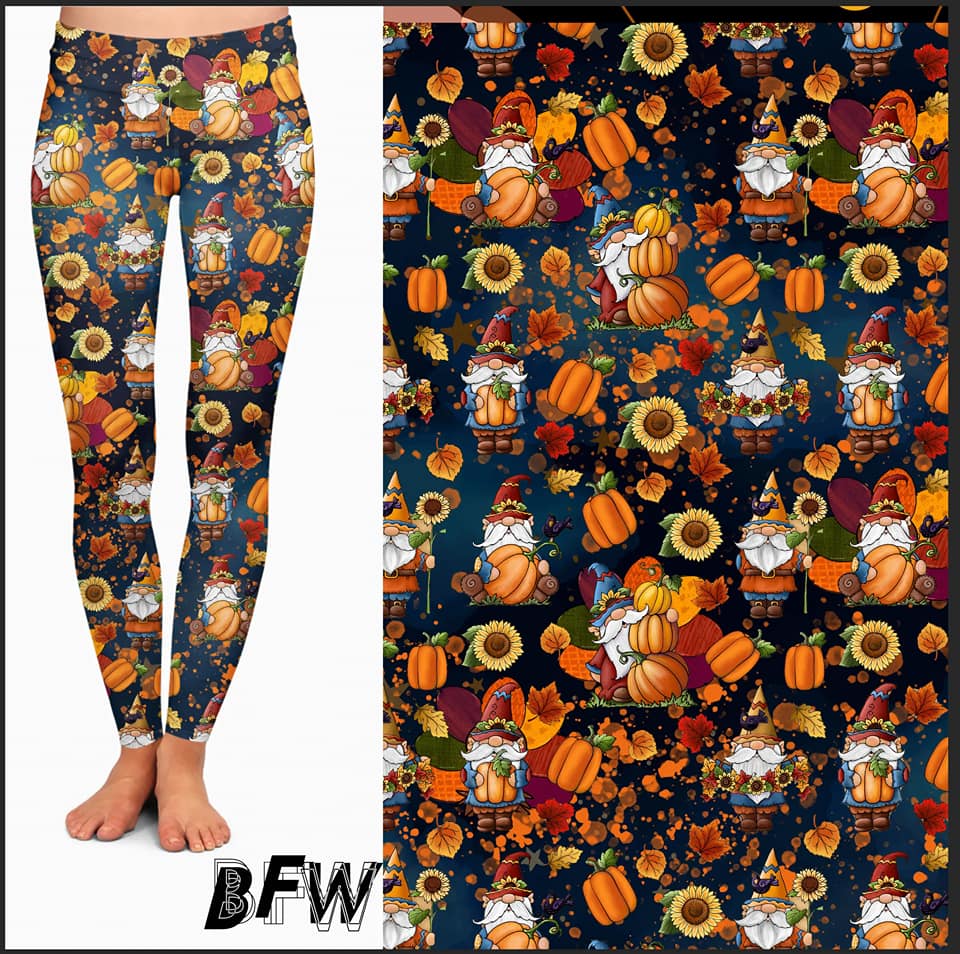 Pumpkin Gnome kids Leggings with pockets