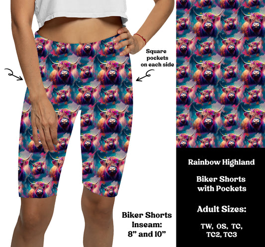 RAINBOW HIGHLAND -  Bike Shorts with Pockets Preorder Closes  7/29