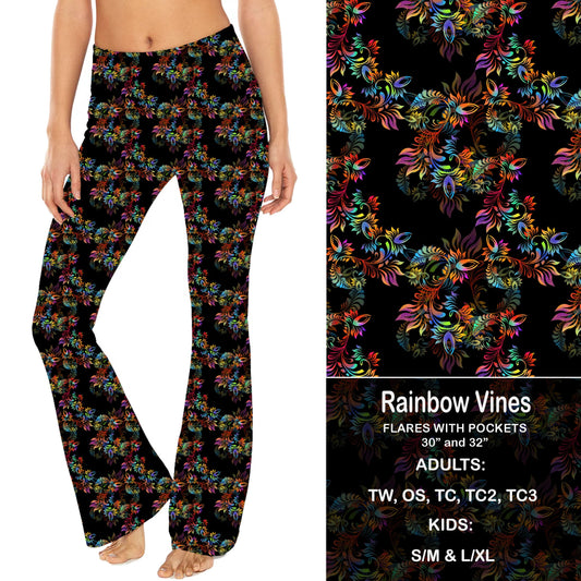 Rainbow Vines - Yoga Flares with Pockets Preorder Closes 2/23