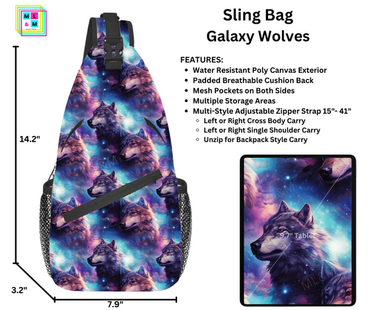 Galaxy Wolves Sling Bag