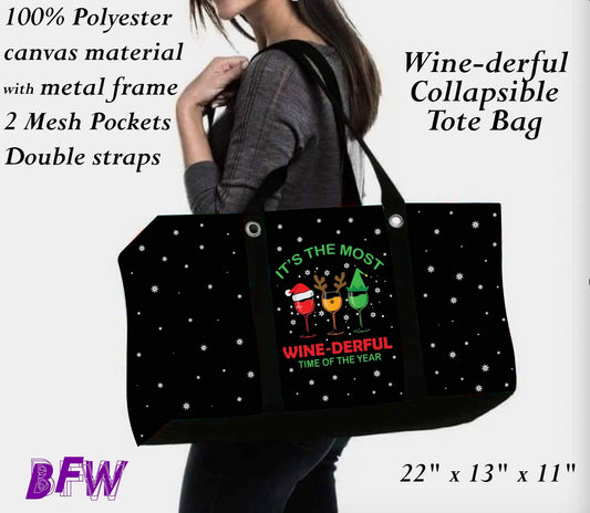 Wine-derful large tote and 2 inside mesh pockets