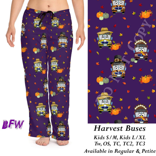 Harvest Buses (purple) leggings and joggers with pockets