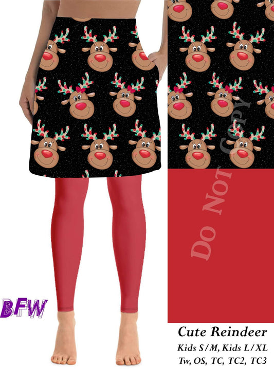 Reindeer skirted leggings