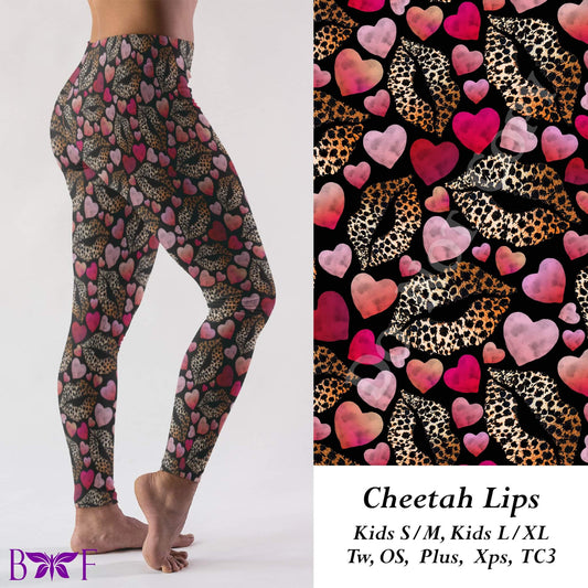 Cheetah lips leggings with pockets