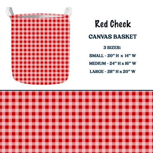 Red Check Multi Purpose Canvas Baskets 3 Sizes closes 7/11 eta 6/-8 weeks