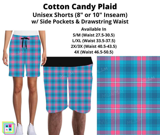 Cotton Candy Plaid Unisex Shorts