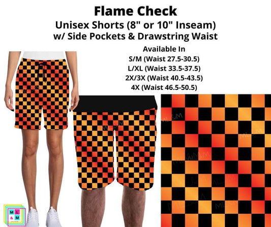 Flame Check Unisex Shorts