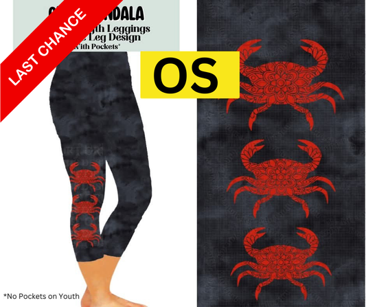 Crab Mandala Capri Leggings w/ Side Leg Designs