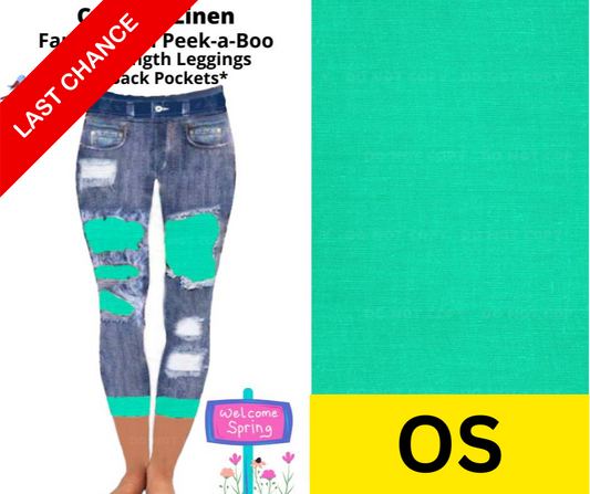Cypress Linen Capri Faux Denim Peekaboo