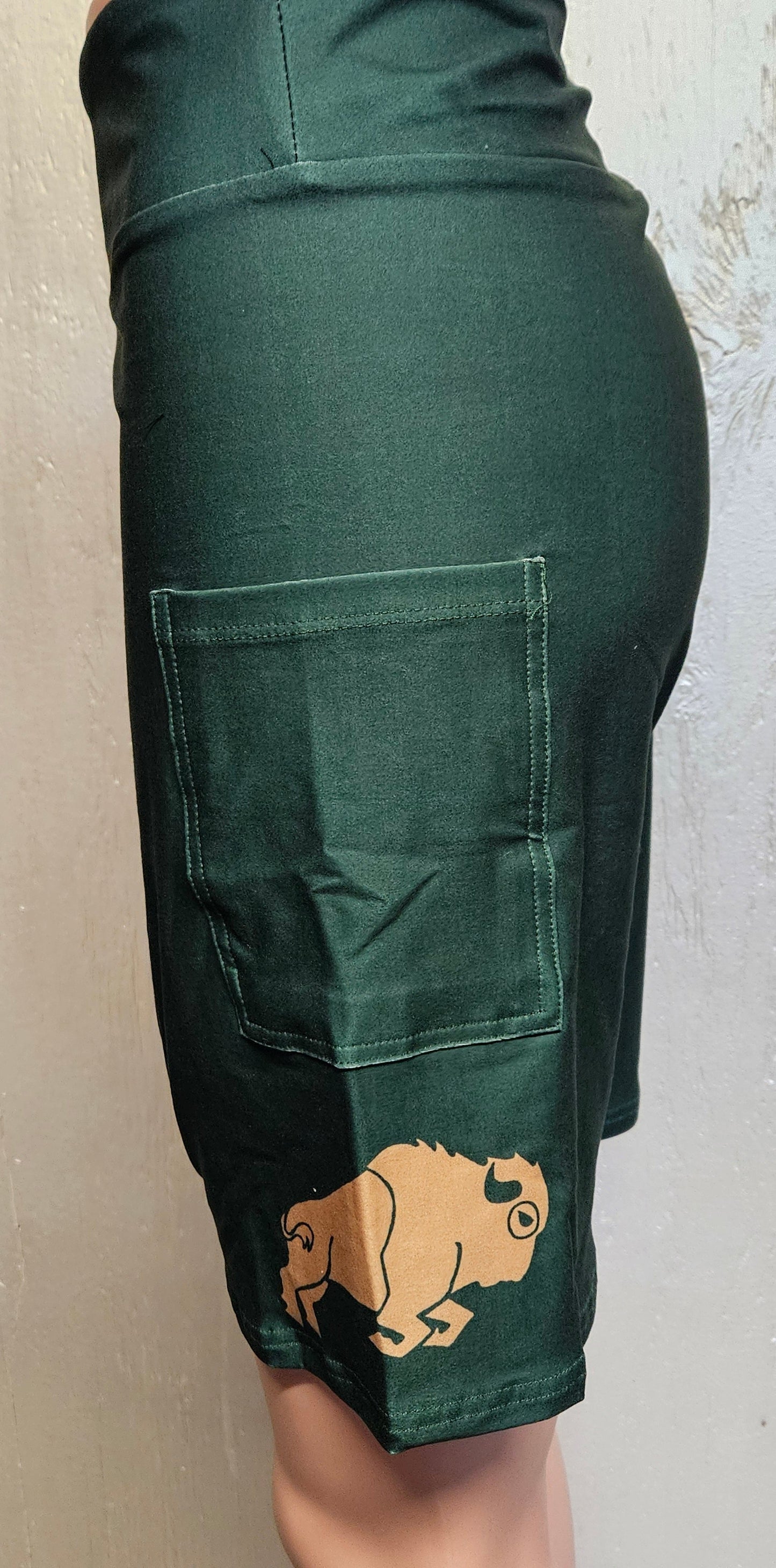 Green and Gold Buffalo biker shorts (Charter School support)