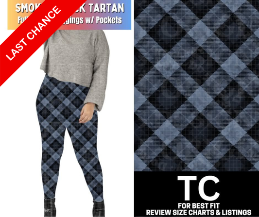 Smokey Black Tartan Full Length Leggings w/ Pockets