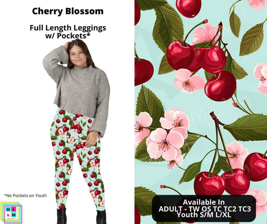 Cherry Blossom Full Length Leggings w/ Pockets