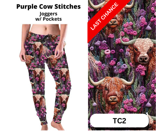 Purple Cow Stitches Joggers