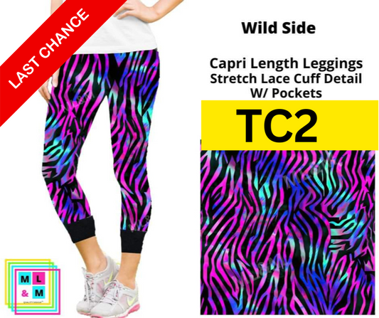Wild Side Lace Cuff Capris w/ Pockets