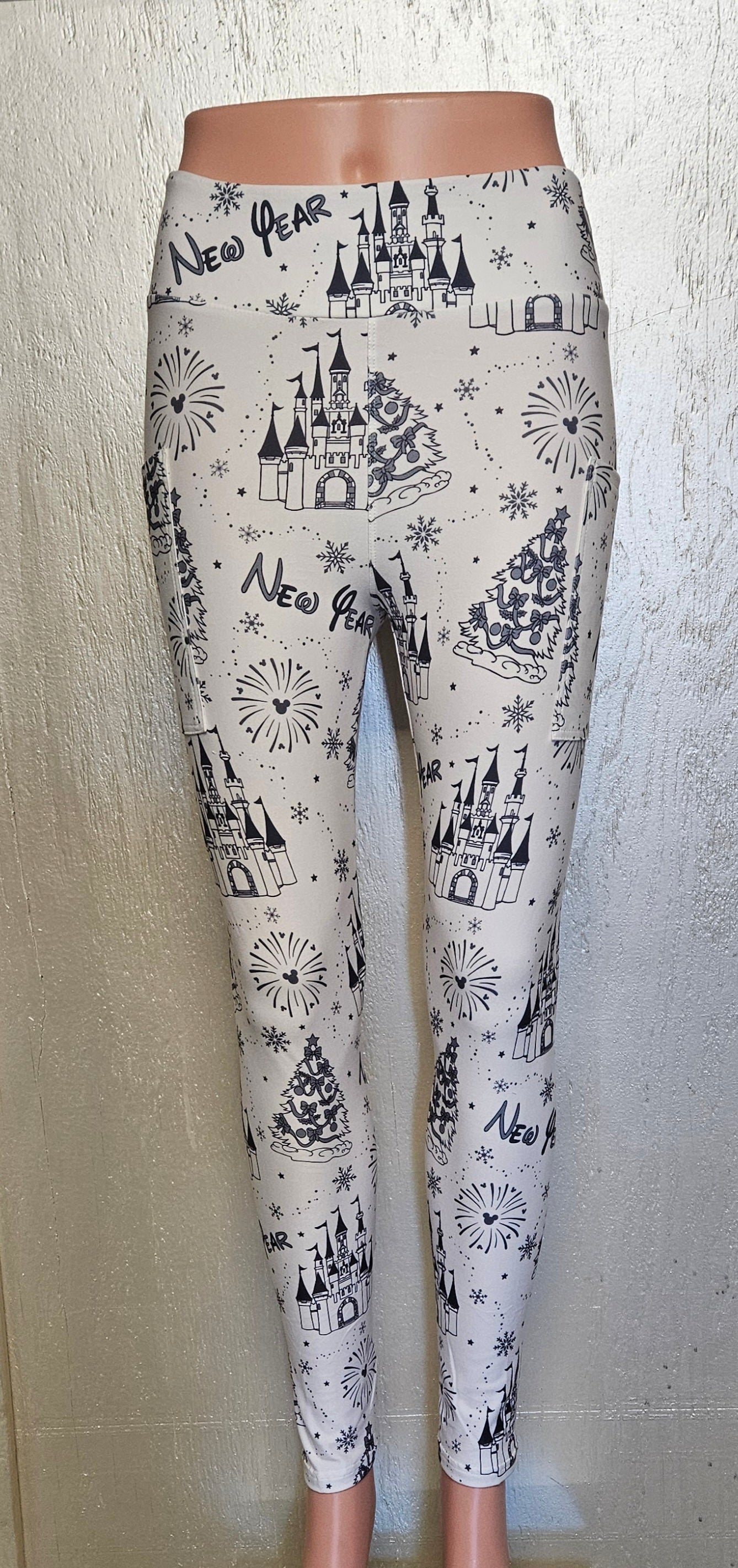 New Years Castle leggings with pockets
