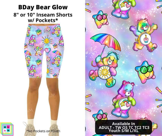BDay Bear Glow Shorts w/ Pockets
