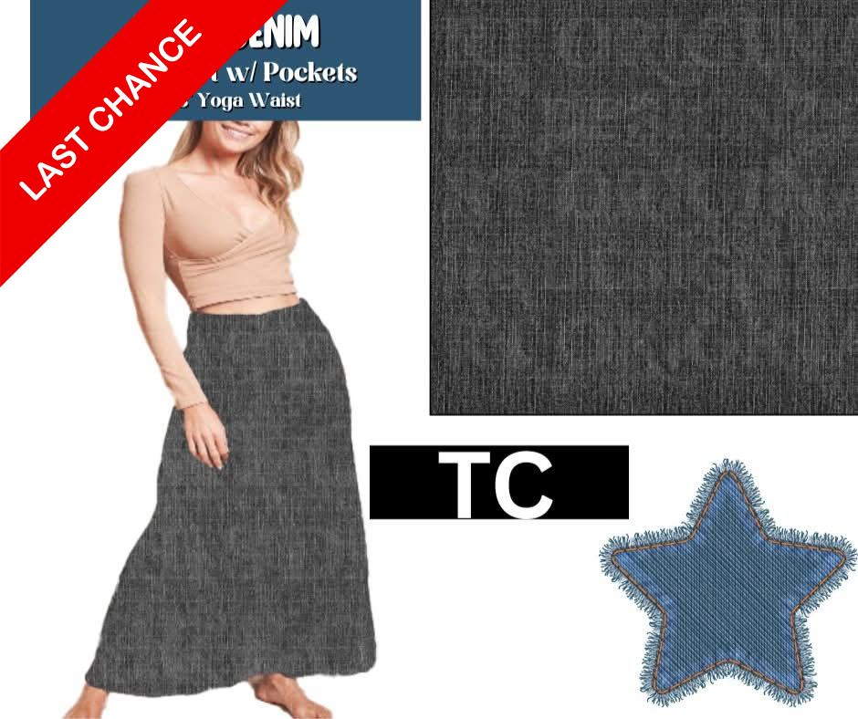 Black Denim Maxi Skirt