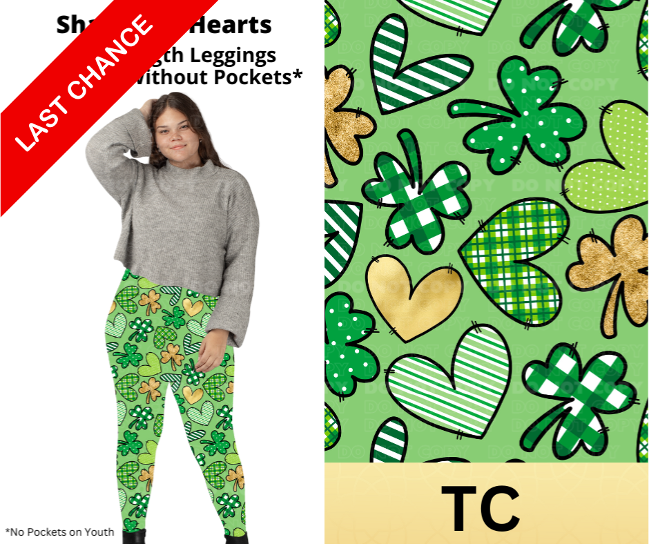 Shamrock Hearts Full Length Leggings w/ Pockets