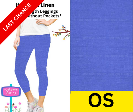 Hyacinth Linen Capri Length Leggings w/ Pockets