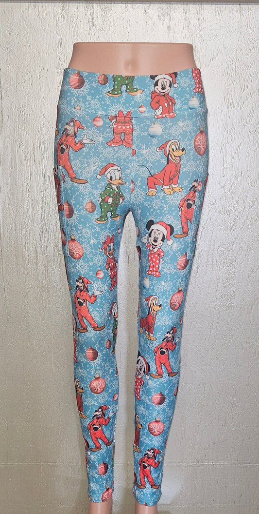 Holiday Friends leggings with pockets