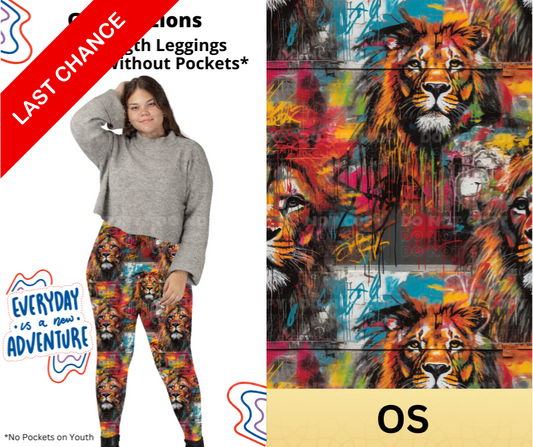 Graffiti Lions Full Length Leggings w/ Pockets