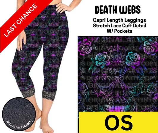 Death Web Lace Cuff Capris w/ Pockets