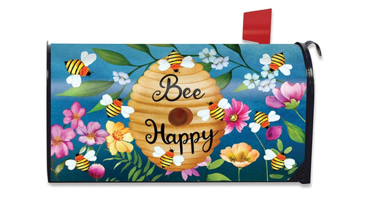 (Copy) Bee Happy mailbox cover