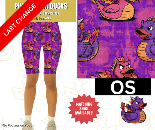 Pink Dragon Ducks Jamaica Shorts w/ Pockets