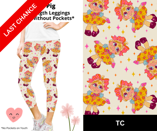 Sassy Pig Capri Length Leggings w/ Pockets