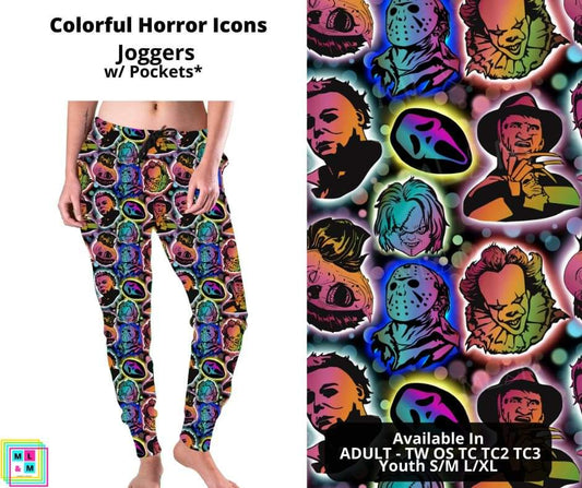 Colorful Horror Icons Joggers