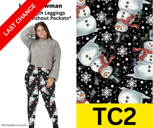 Jolly Snowman Full Length Leggings w/ Pockets