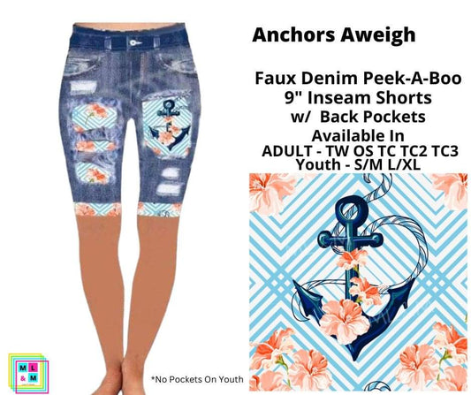 Anchors Aweigh Faux Denim Jamaica Shorts