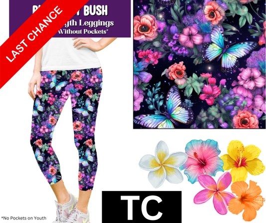 Butterfly Bush Capri Length Leggings w/ Pockets