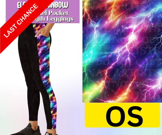 Electric Rainbow Side Panel Pocket Full Length Leggings