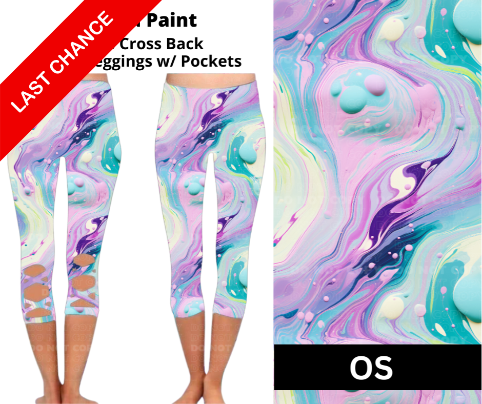 Orchid Paint Criss Cross Capri w/ Pockets