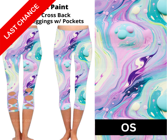 Orchid Paint Criss Cross Capri w/ Pockets