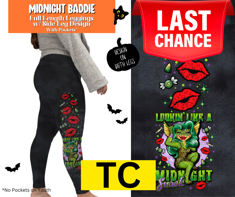 Midnight Baddie Full Length Leggings w/ Side Leg Designs