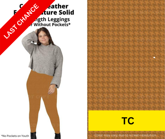 Copper Leather Full Length Leggings w/ Pockets