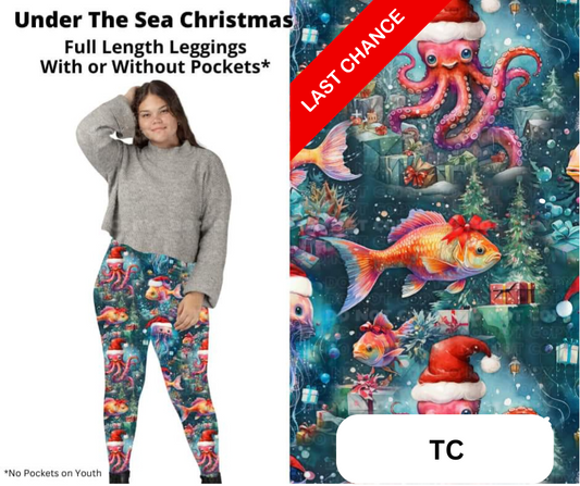 Under The Sea Christmas Full Length Leggings w/ Pockets