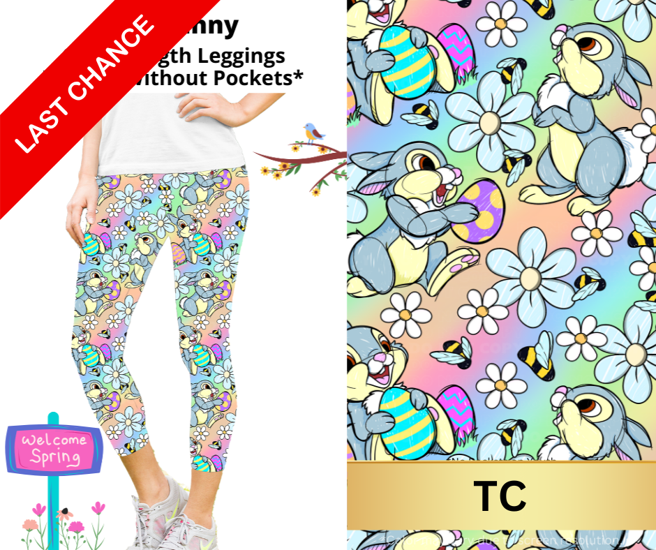 Egg Bunny Capri Length Leggings w/ Pockets