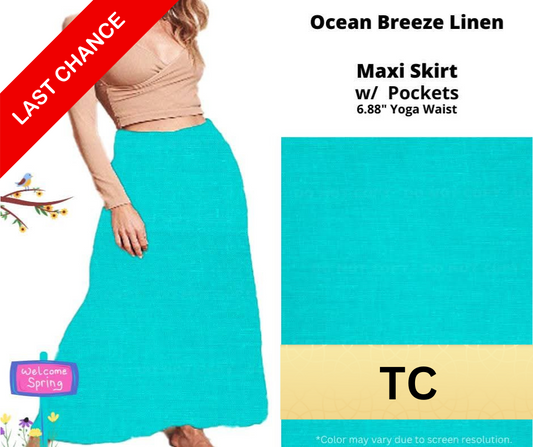 Ocean Breeze Linen Maxi Skirt