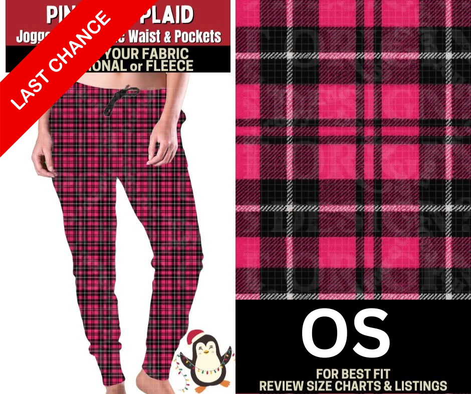 Pink Pop Plaid Fleece Joggers
