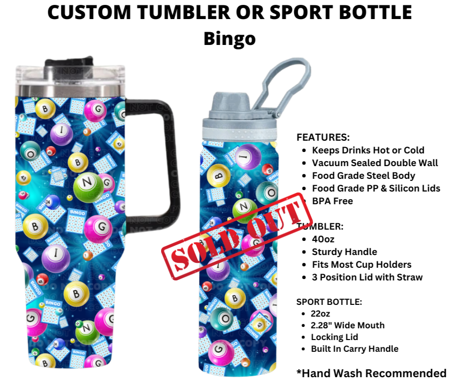 Bingo Custom Tumbler