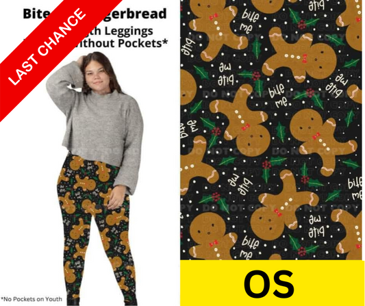 Bite Me Gingerbread Full Length Leggings w/ Pockets