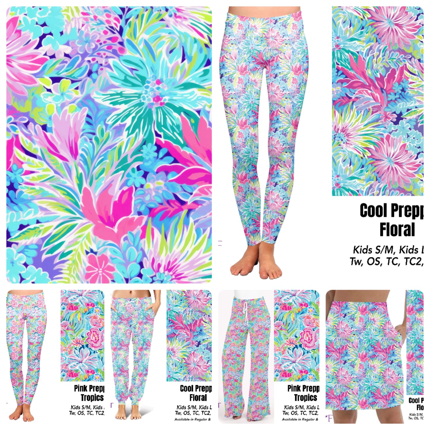 Cool preppy floral leggings and capris with pockets