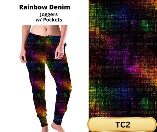 Rainbow Denim Joggers