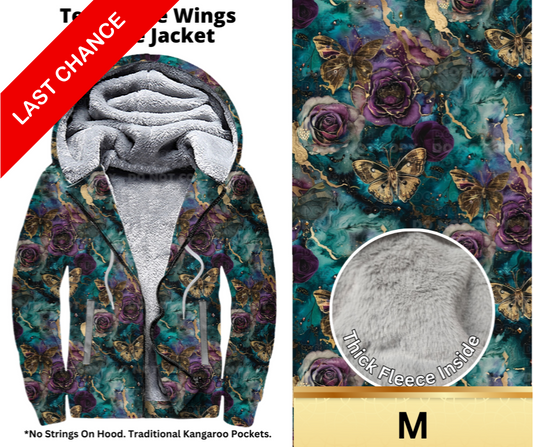 Teal Agate Wings Fleece Jackets