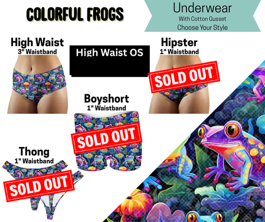 Colorful Frogs High Waist Underwear